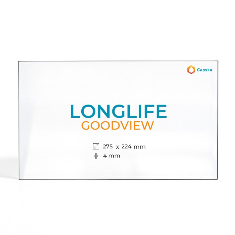 Vidre Rectangle Longlife GOODVIEW per estufa de llenya