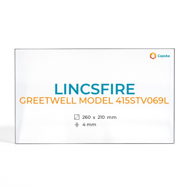 Vidre Rectangle per Estufa de Llenya LINCSFIRE GREETWELL MODEL 415STV069L