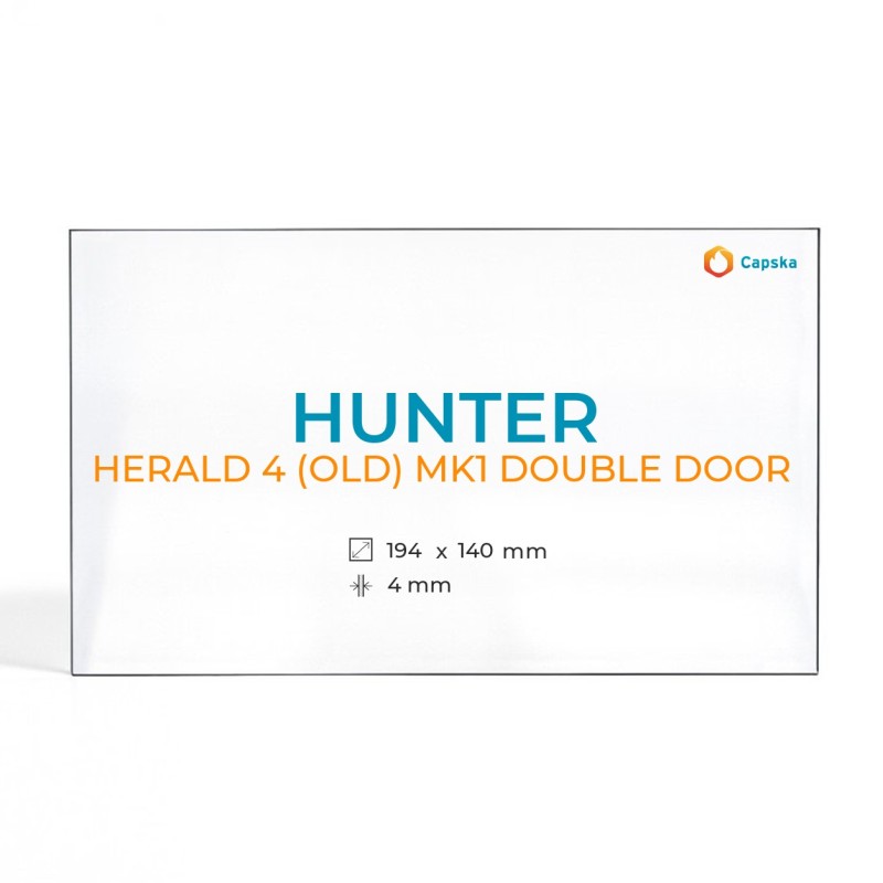 Cristall Hunter HERALD 4 (OLD) MK1 DOUBLE DOOR - Vidre Rectangle per estufa de llenya