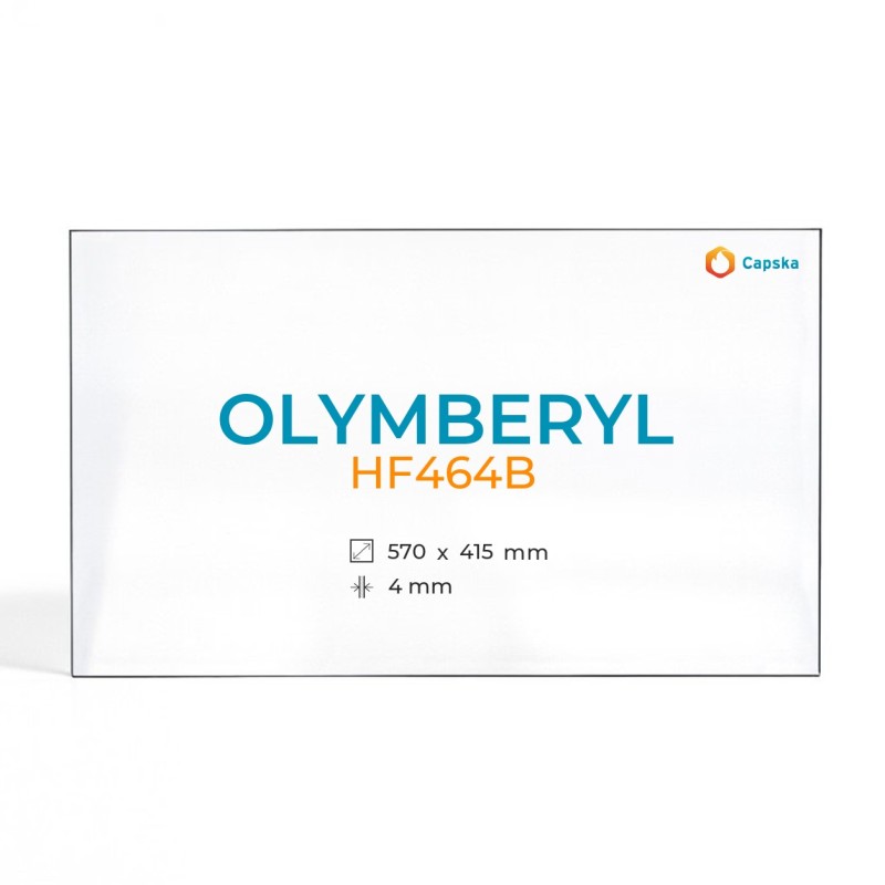 Cristal Olymberyl HF464B - Vidrio Rectángulo para estufa de leña