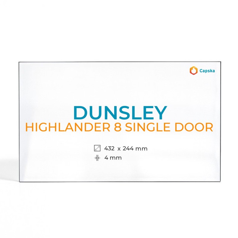 Cristal Dunsley HIGHLANDER 8 SINGLE DOOR - Vidrio Rectángulo para estufa de leña
