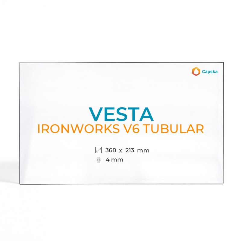Cristal Vesta IRONWORKS V6 TUBULAR - Vidrio Rectángulo para estufa de leña