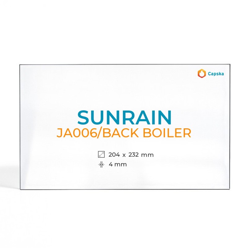 Cristal Sunrain JA006/BACK BOILER - Vidrio Rectángulo para estufa de leña