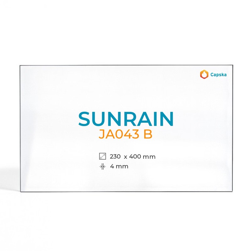 Cristal Sunrain JA043 B - Vidrio Rectángulo para estufa de leña