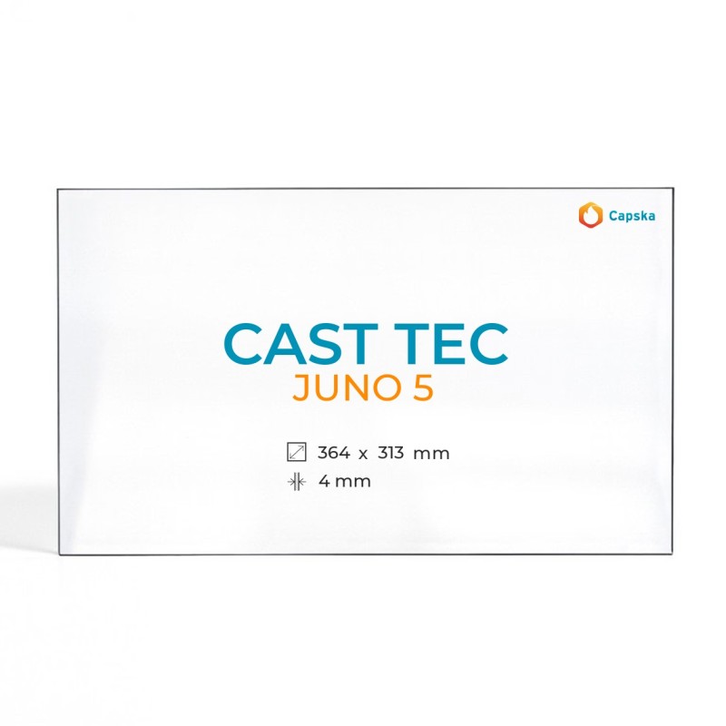 Vidre Cristall Cast Tec JUNO 5 - Rectangle per estufa de llenya