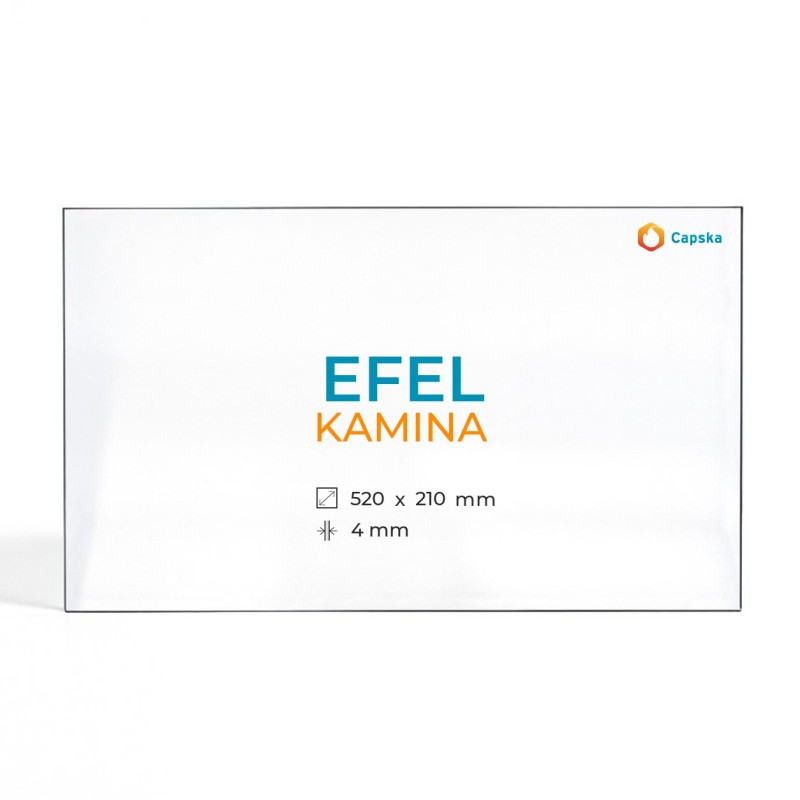 Cristall Efel KAMINA - Vidre Rectangle per estufa de llenya