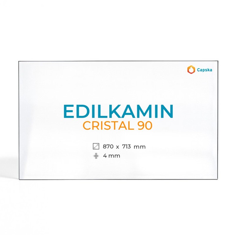Vidre Rectangle Serigrafiat Edilkamin CRISTAL 90 - 870x713x4mm