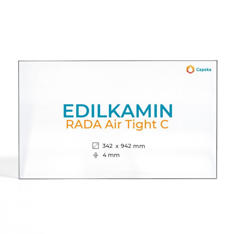 Vidre Rectangle Serigrafiat Edilkamin RADA AIR TIGHT C - 342 x 942 x 4 mm