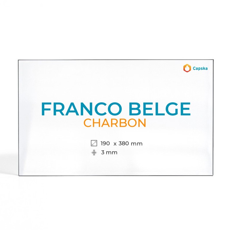 Cristal Franco Belge CHARBON - Vidrio Rectángulo para estufa de leña
