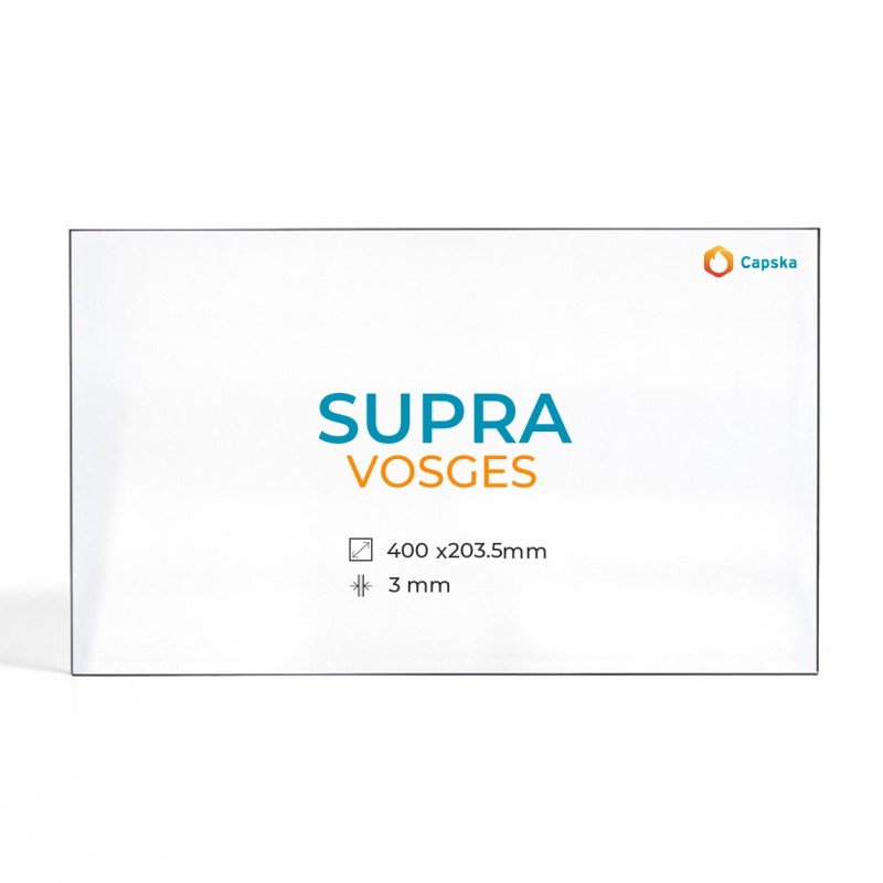 Cristal Supra VOSGES - Vidrio 2 ángulos cortados para estufa de leña