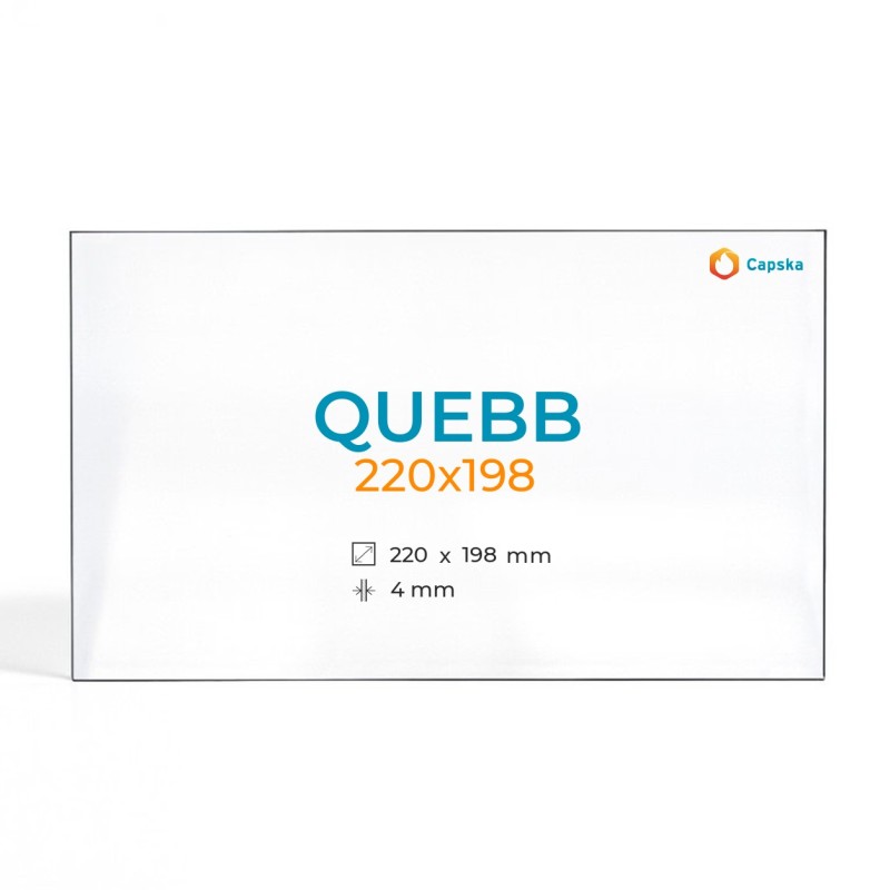 Cristal Quebb 220X198 - Vidrio Rectángulo para estufa de leña
