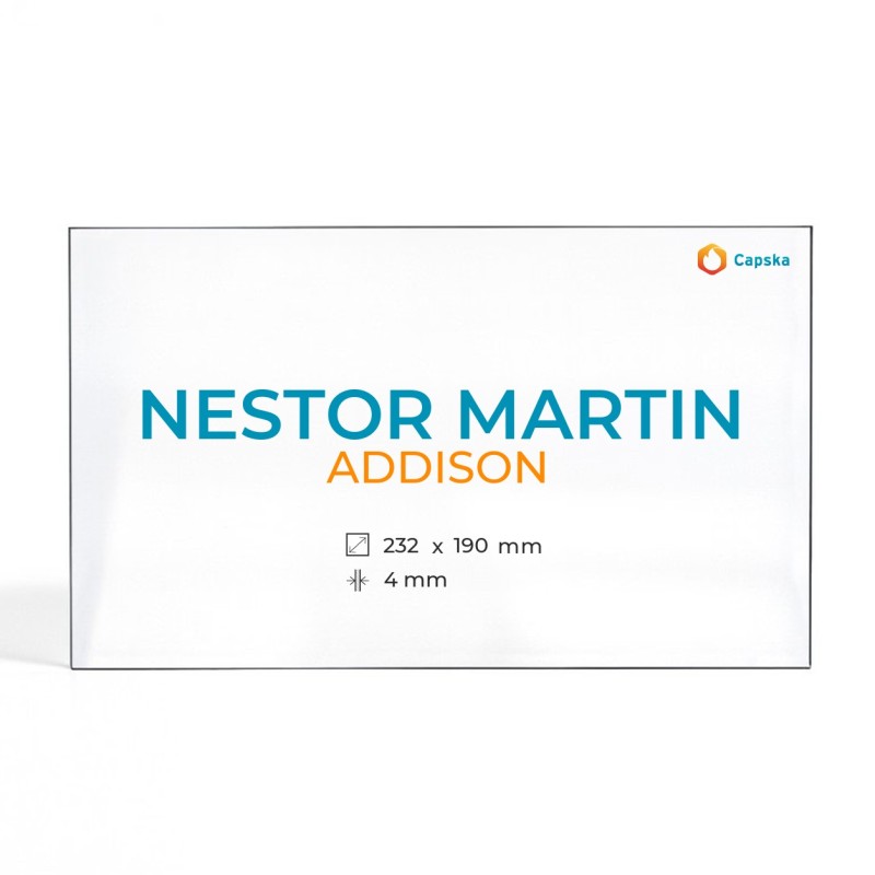 Cristal Nestor Martin ADDISON - Vidrio Rectangular para Estufa de Leña