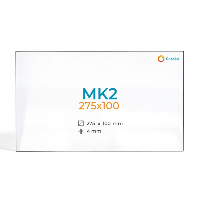 Cristall Mk2 275X100 - Vidre Rectangle per estufa de llenya